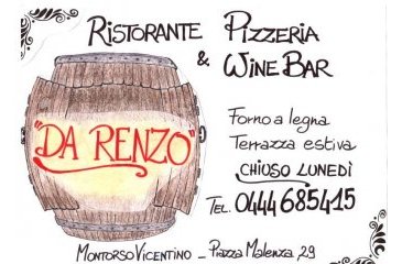 <a href='http://www.portaledelleosterie.it/andarosterie_cerca_dettaglio.php?id=319'><b>"Da Renzo" Ristorante Pizzeria Wine Bar</b> - Montorso Vicentino (VI)</a>